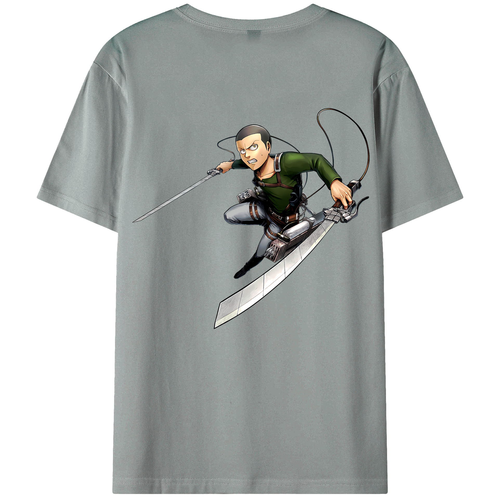 （画像用） 進撃の巨人 コニー·スプリンガー Attack on Titan Connie Springer 綿100％ メンズ半袖Tシャツ（バックプリント） 通気性